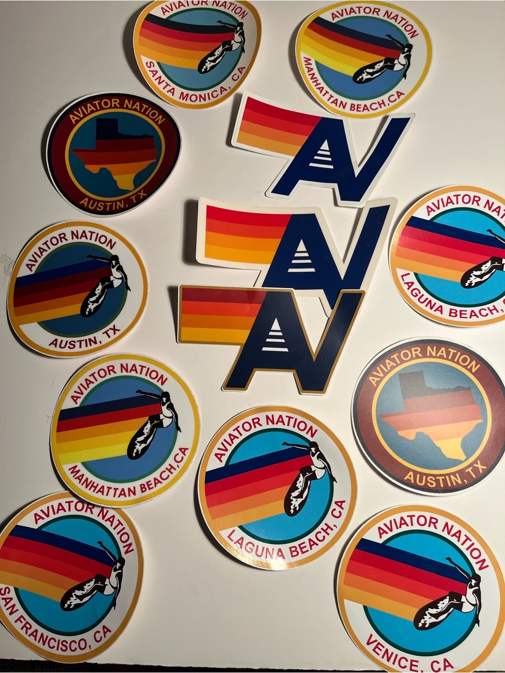 Aviator Nation Multicolor Logo Stickers 🏄‍♂️🏄‍♂️🏄‍♂️🏄‍♂️🏄‍♂️🏄‍♂️